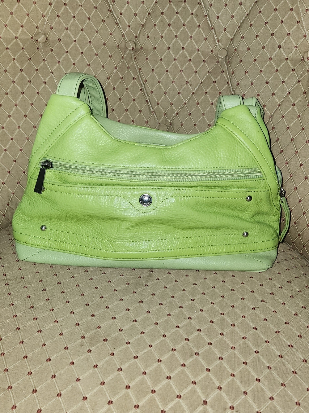 Stone & Co. Lime Green Leather Shoulder Bag